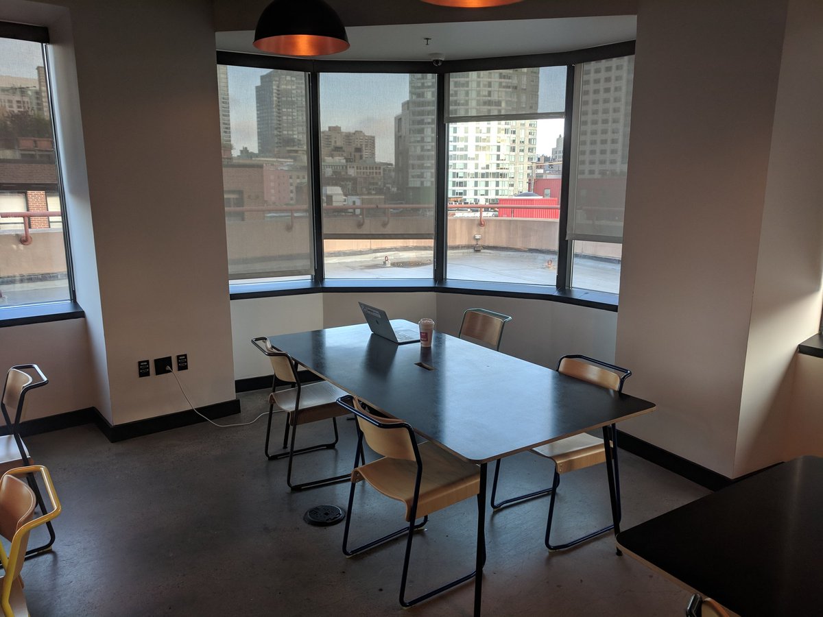 My corner office, benefits of getting into #wework at 6:30am 😁