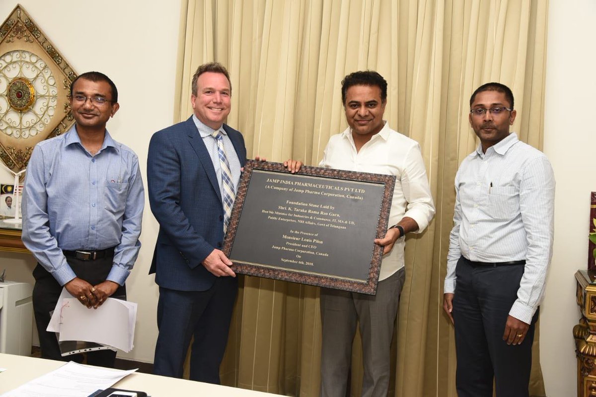 IPRTelangana's tweet photo. Hon’ble @MinIT_Telangana Shri KT Rama Rao today unveiled several new projects in Genome Valley to the tune of Rupees 800 Crores. https://t.co/m9Cd6CjY4n