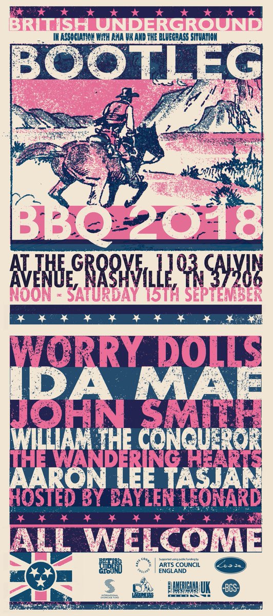 B_Undergr0und's tweet image. Excited to present a killer lineup at @AmericanaFest in Nashville next Saturday at our 2018 #BootlegBBQ 🎸 Get to know all the artists showcasing via: britishunderground.net/bootlegbbq2018