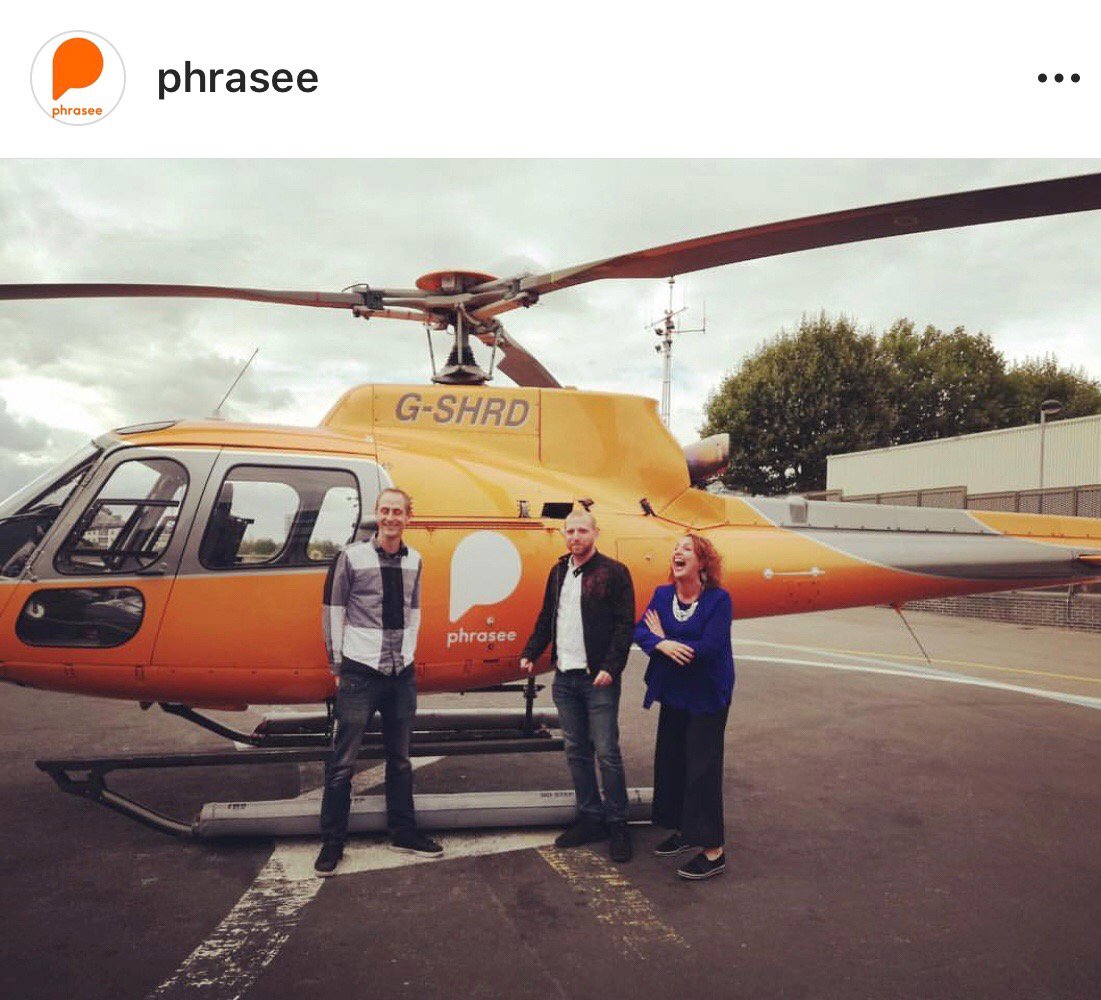 phrasee_nat's tweet photo. So the awesome @phrasee phounders and a bunch of awesome peeps have spent the afternoon in the sky over the River Thames #newheights #phrasee https://t.co/YNmIshAWUy