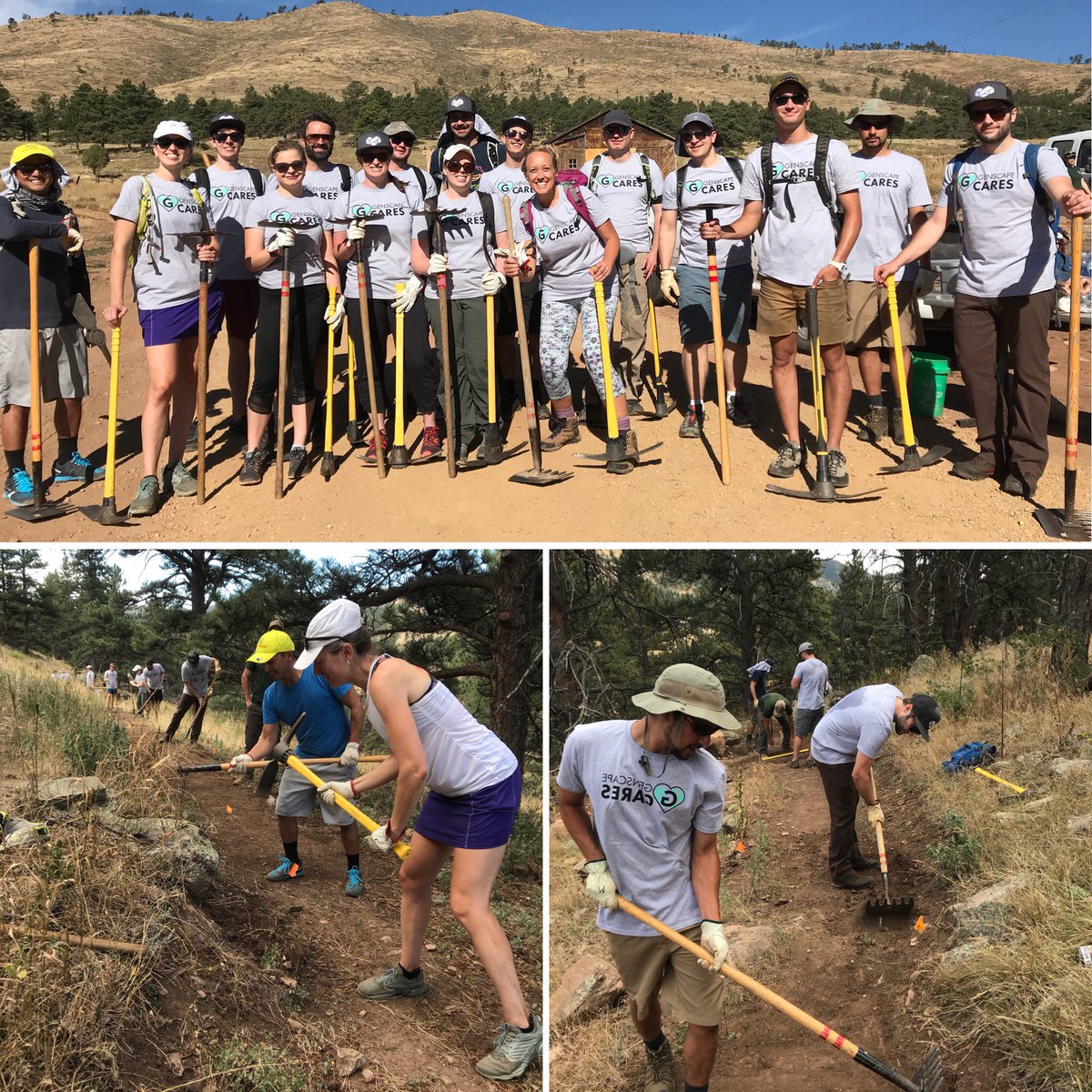 GenscapeCareers's tweet photo. Our #boulder team spent some time out of the office and on the trails. Instead of the usual, they partnered with @unselfapp to give back this time by building trials instead of just using them. #genscapecares https://t.co/LEj9m8Dx6K