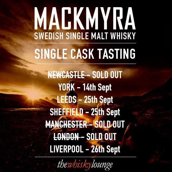 Last chance to get involved with our <a href="/mackmyra/">Mackmyra Swedish Whisky</a> cask whisky tasting! TWL has teamed up with the fine folks from Sweden. Bringing you a selection of single cask whiskies and members of the team to talk you through what makes Mackmyra so different! #mackmyra #thewhiskylounge #whisky