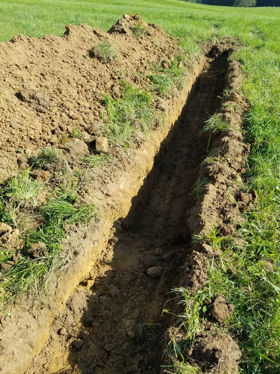 c_coombs's tweet image. Soil pit dug and ready go for today, just hope this rain clears up for our twilight tour! #mercer #aglife #pennstateextension