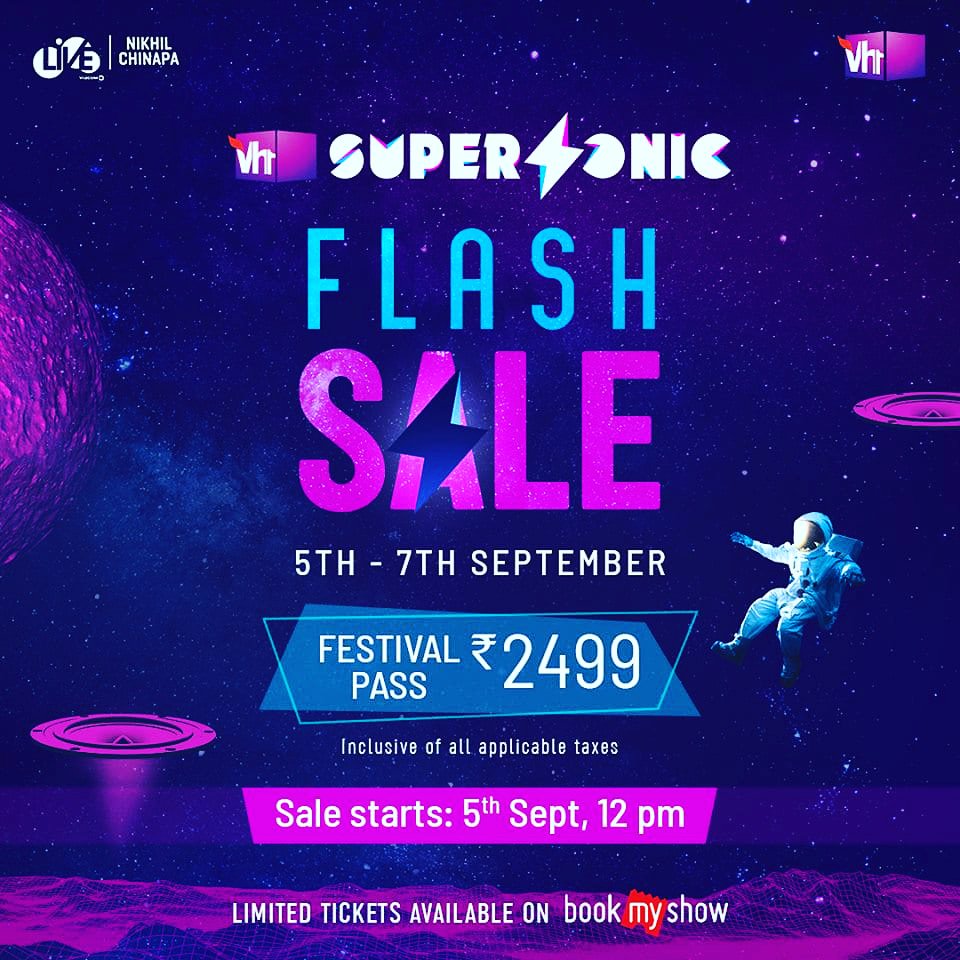 YashSheregare1's tweet photo. Your journey to #BeThereBeFree begins here. The #SSFlashSale begins 5th September, 12 PM onwards! Limited tickets available. #Vh1Supersonic2019 https://t.co/HnIfznU718