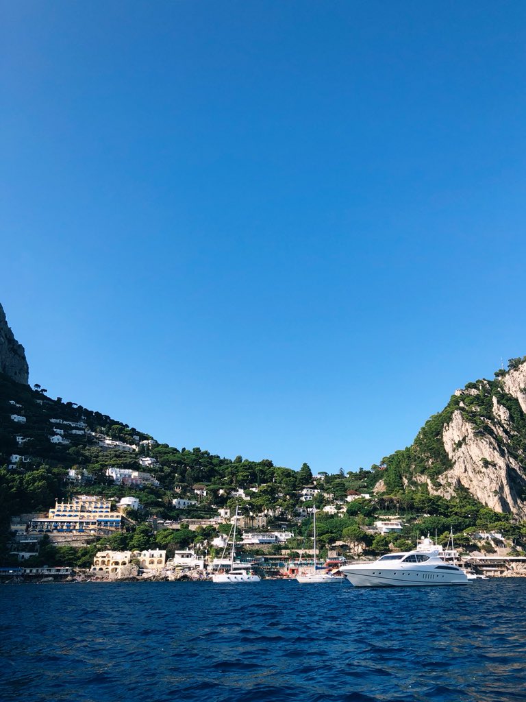 Capri yesterday. Took a boat out and swam in bright blue caves. 😭😭