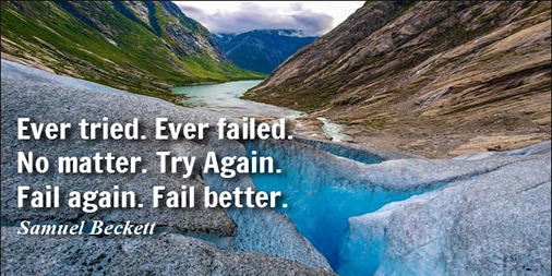 MicrosoftFCP's tweet photo. "Ever tried. Ever failed. No matter. Try Again. Fail again. Fail better." Samuel Beckett #MotivationalQuote #InspirationalQuote #Entrepreneur https://t.co/N8dvZ8H1Kz