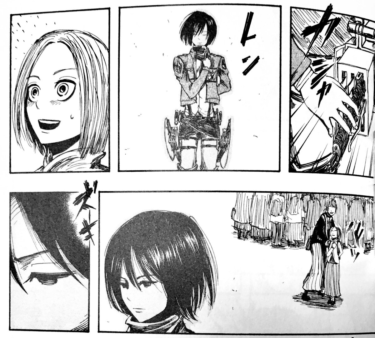 清 白 スズ シロ Aot Bl Bare ずっと瀕死 因みに知らない方々や忘れた方々 過去のシーンはこちらになります 私 原作読んでてお気に入りの場面なんですけど アニ撃では残念ながらルイーゼちゃんからミカサに心臓を捧げる部分はまるごとカット