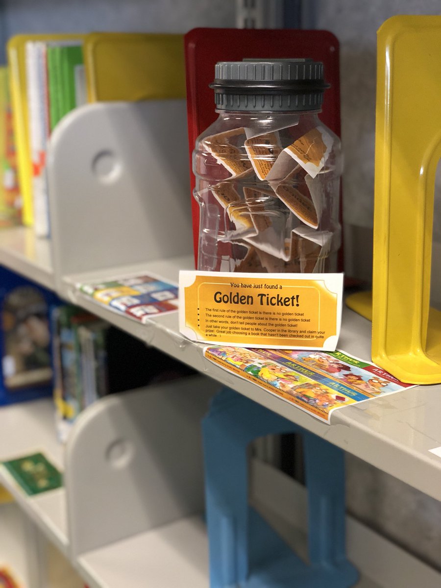 MLK_LIB's tweet image. Students have loved finding a Golden Ticket hidden in their library book this week- - - stay tuned to see who our first winner will be! #MyLibraryStory #RoaldDahl