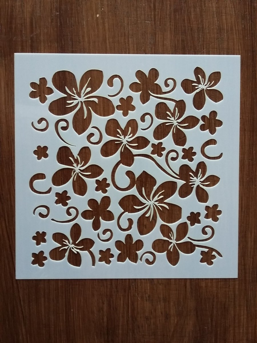 FLOWERS STENCIL 130mm x 130mm