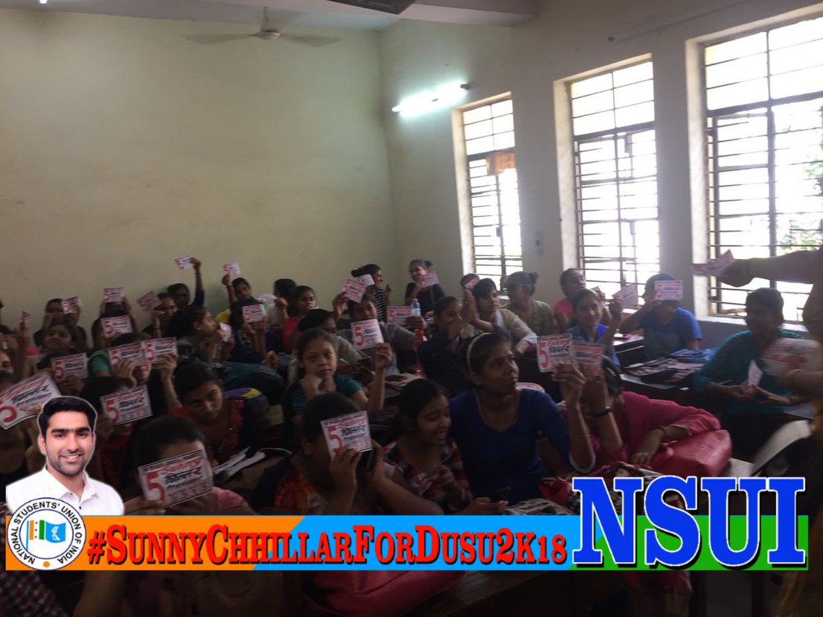 SunnyChhillarIN's tweet photo. Team Sunny Chhillar Card Distribution at Aditi College .....
#JOIN_NSUI
#PLEASE_SUPPORT
#SUNNY_CHHILLAR
#For_President_Post
#DUSU_2k18
#Ballot_No_5
@guptar @Fairoz_JK https://t.co/TS2nyHO16m