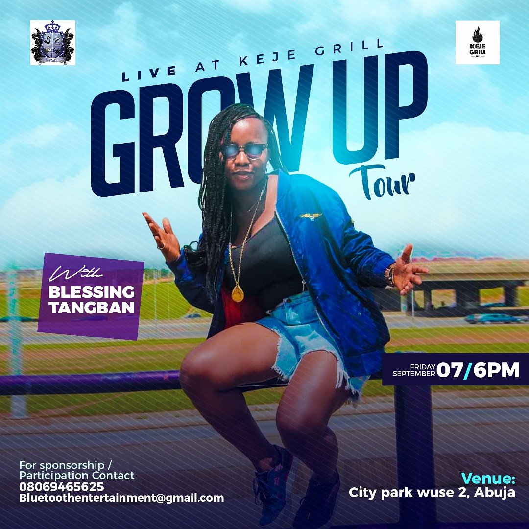BlessingTangban's tweet photo. Already in the weekend mood
Who wants to join me on my musical journey as I take it to the Grill 
#GrowUpTour #GrillSession @kejegrills city park Abuja. 
Let's vibe to #goodmusic #blessngtangabanmusic 
Tag a friend.  It's free
#grill #music #fun https://t.co/Q4OmhwcjGH