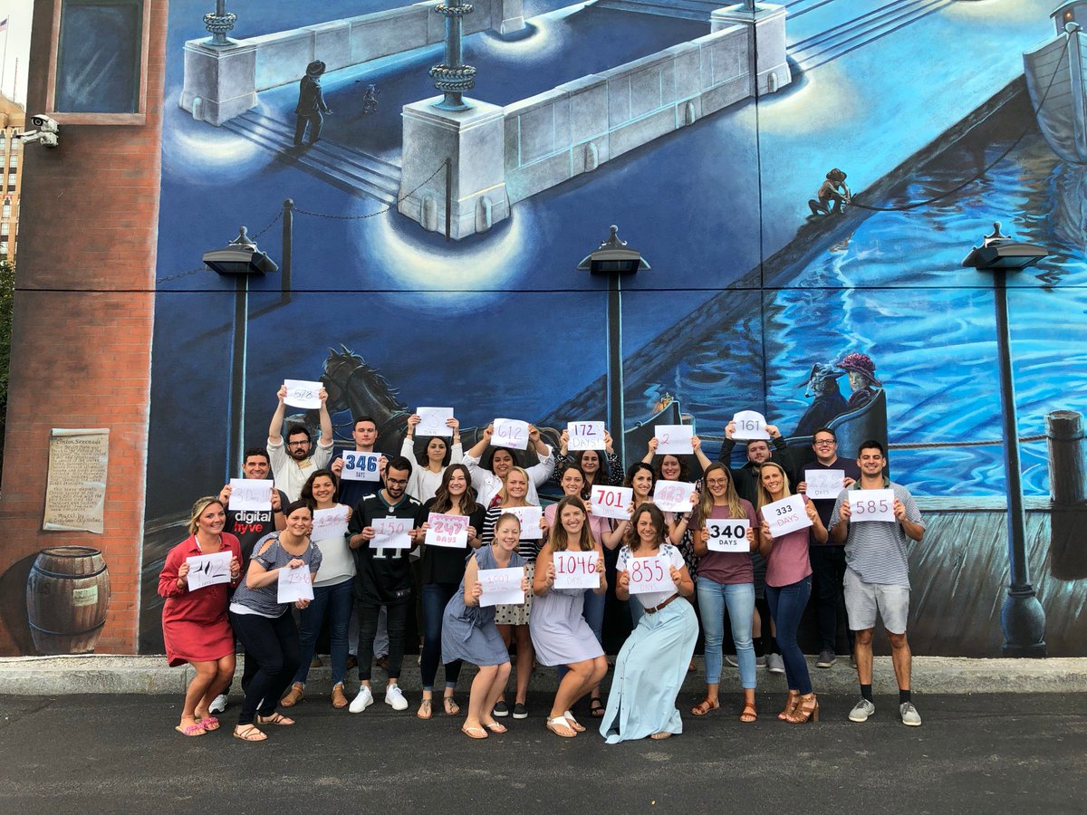 DigitalHyve's tweet photo. Wishing all of those heading back to school this week a great start to the school year! We thought we'd share our own "first day" photo. π #DHCrew #DHUniversity #BackToSchool https://t.co/DniBnk4hs1