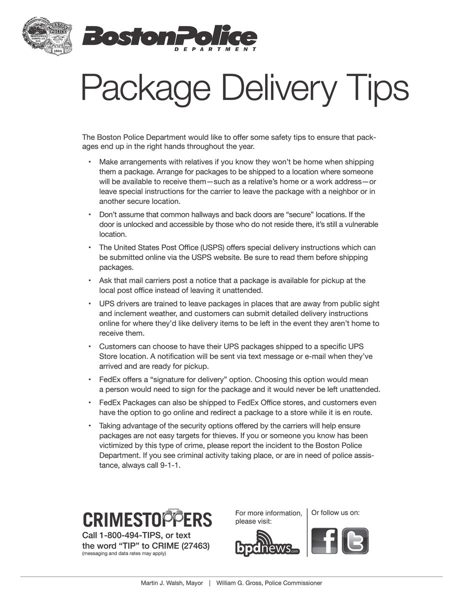 bostonpolice's tweet photo. #BPDCommunityAdvisory : The #BPD would like to welcome back, and remind our returning students to protect themselves from being targeted for package thefts at the start of this school year. Here's how: https://t.co/PPKo2yqOeq
