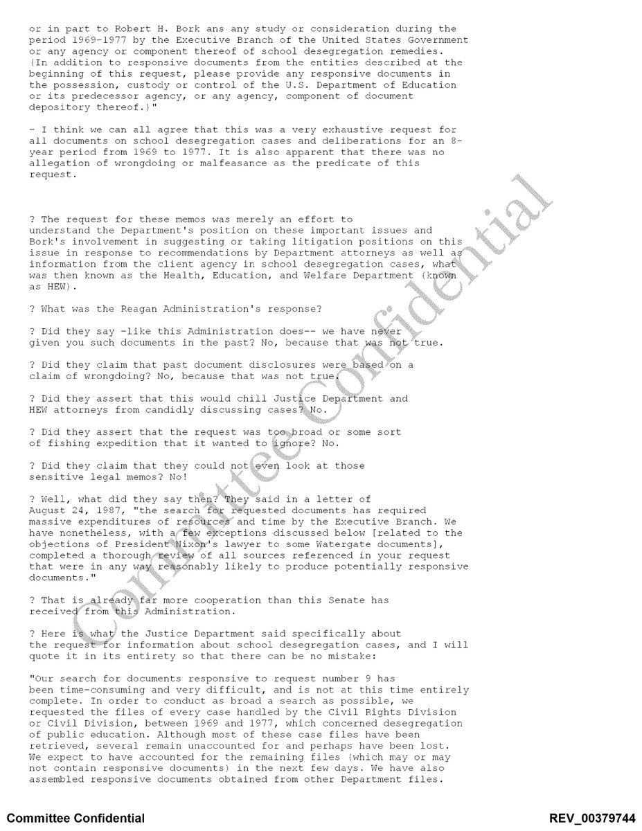SenatorLeahy's tweet image. BREAKING: Kavanaugh testified he never received any docs that even “appeared to … have been drafted or prepared by Democratic staff.”  Well, he got 8 pages of material taken VERBATIM from my files, obviously written by Dem staff, LABELED “not [for] distribution”.