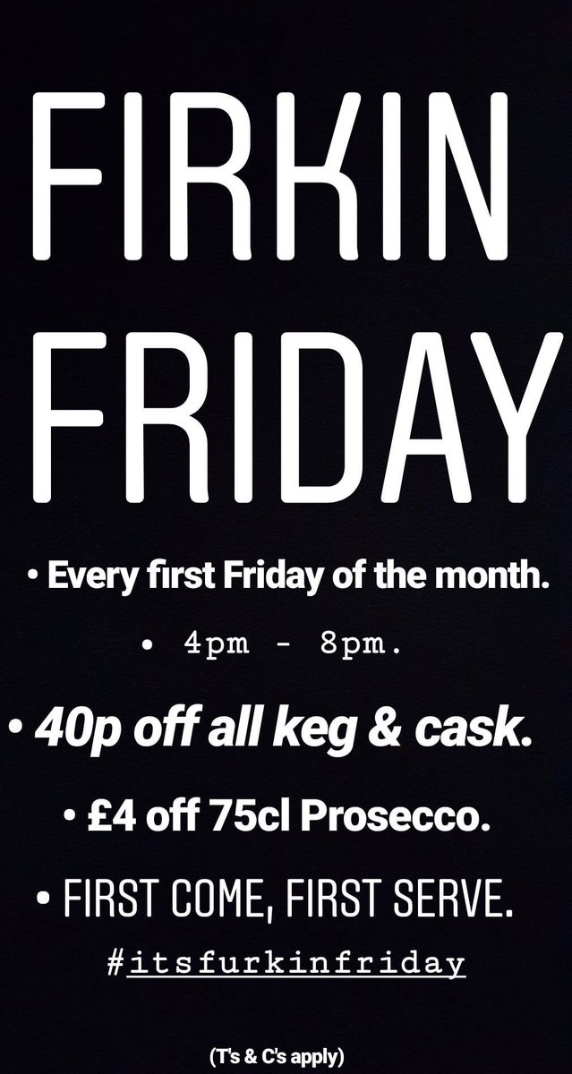 Starting this Friday. From October it will be a Firkin foodie Friday. . <a href="/FluteAndFirkin/">Flute & Firkin</a>