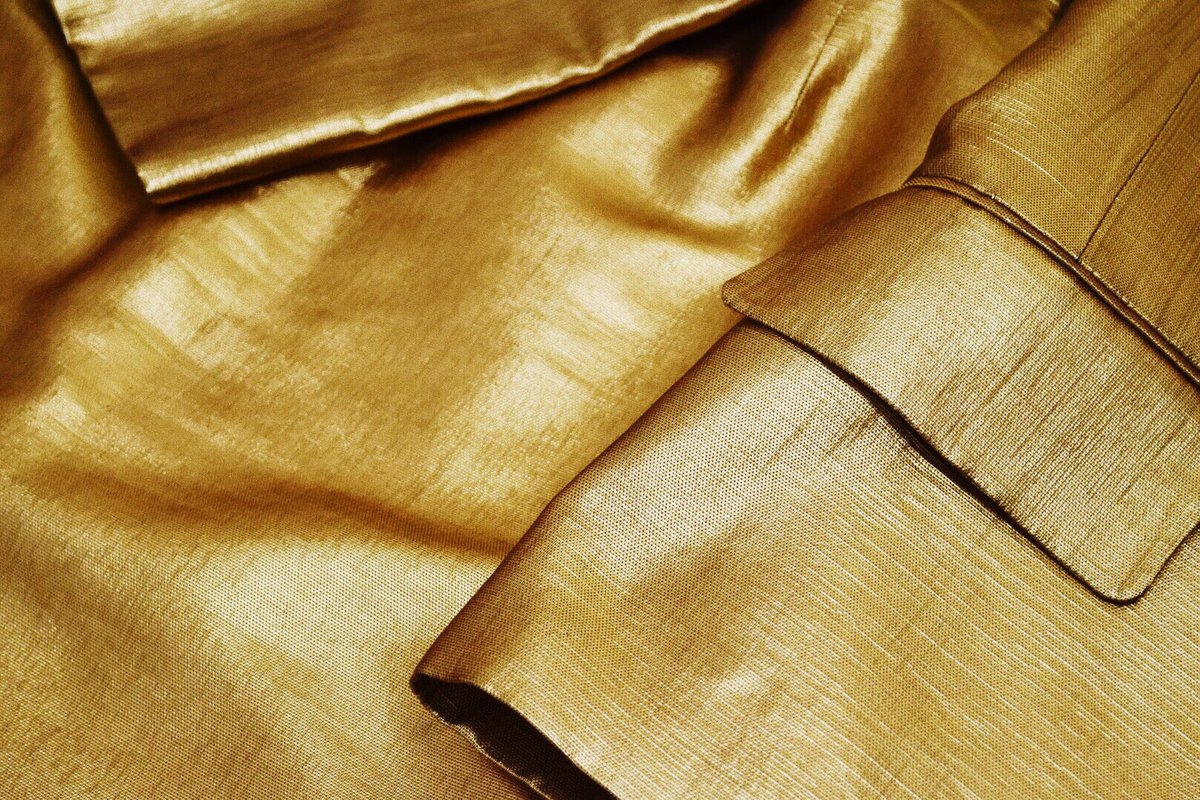 ⚜️ <a href="/ysl/">SAINT LAURENT</a> gold suit+skirt set, size 8/10 (EUR 42) | $995⚜️