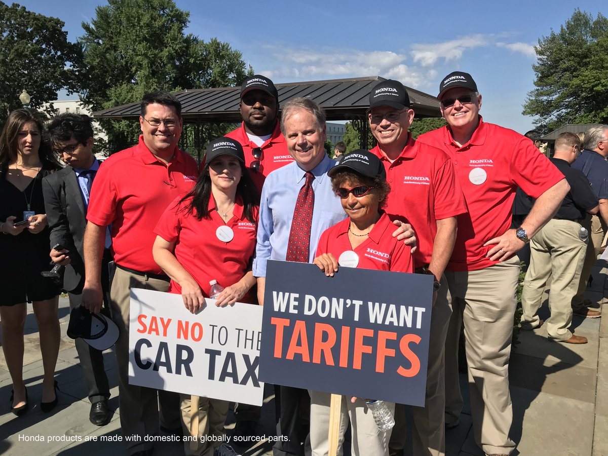 HondaInAmerica's tweet image. From Ohio, Indiana, Alabama and Georgia, Honda associates involved in manufacturing automobiles in America gathered in D.C. this summer to show how #autotariffs could negatively impact our company. #DontTaxMyRide