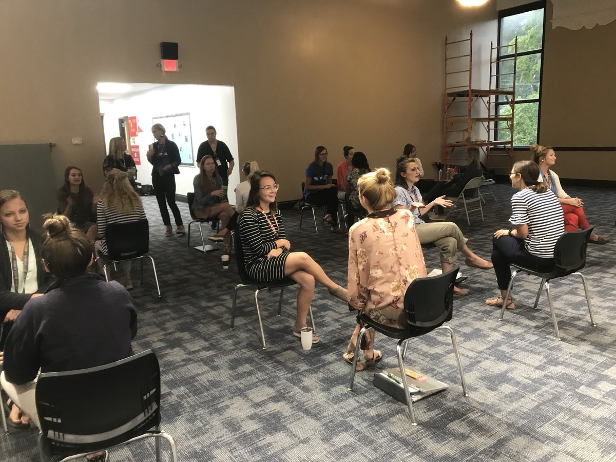 Court_Minnich's tweet photo. “Speed Dating” PD for first and second year teachers was a great way to collaborate, share ideas, and make connections this morning! @KCIAcademy #teamkcia #kciaproud https://t.co/IY3kccswEN