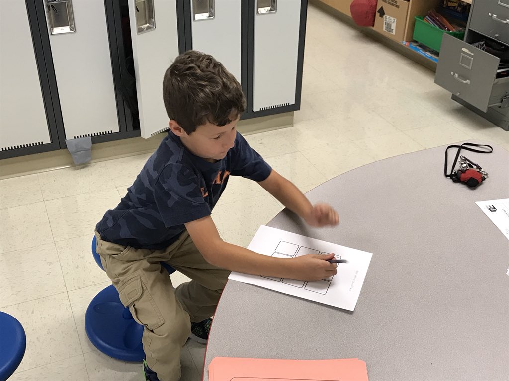 Grade Two hard at work already on Day 3.  Making an “All About Me” in tablet form.  Cool idea, Mrs. Coulter!