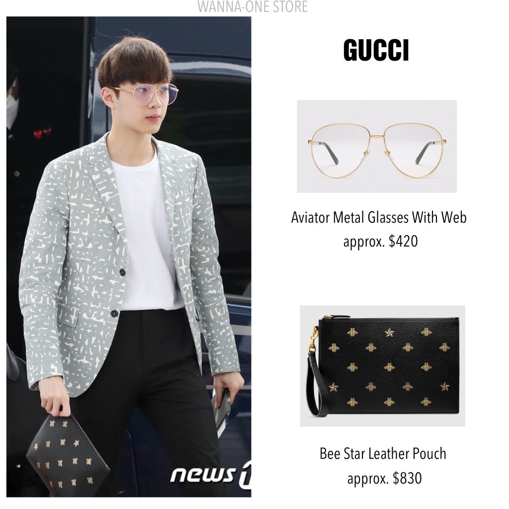 gucci bee star leather pouch