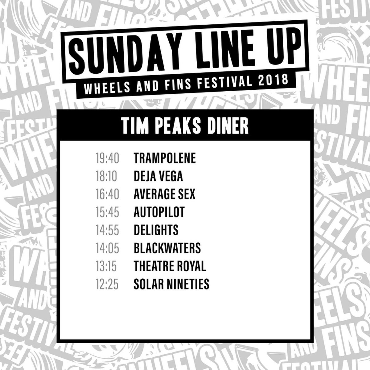 SolarNineties's tweet photo. You can find us kicking off @libertines SHARABANG on Sunday at @wheelsandfinsuk over at @Tim_Burgess’ Tim Peaks Diner stage! We’re on at 12:25. ☕️ 

Tickets still available! 🏄🏼‍♂️ https://t.co/vNTWG7e2R5