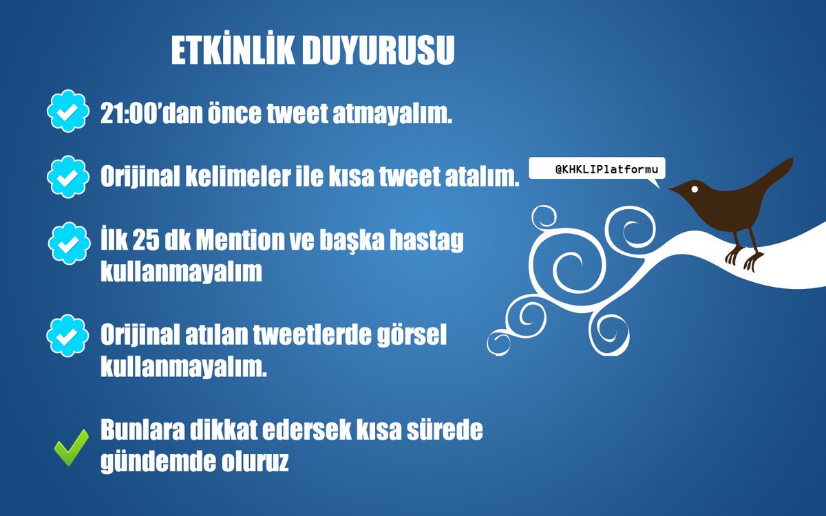 Saat 21:00 ' da başlıyoruz..

Bugün  gelen öneriler  üzerine hastag belirledik ..

Hastagımız

#BitsinArtık

Katılım  ve desteğiniz için teşekkürler