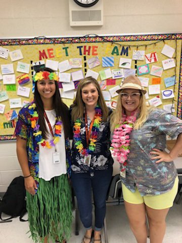 MsFoutz's tweet photo. We had a great time dressing up for spirit week in the math department. Make sure to support your class for spirit day tomorrow!!! #LetsGoFreshman #MaroonOut https://t.co/fVk7iFGSm6