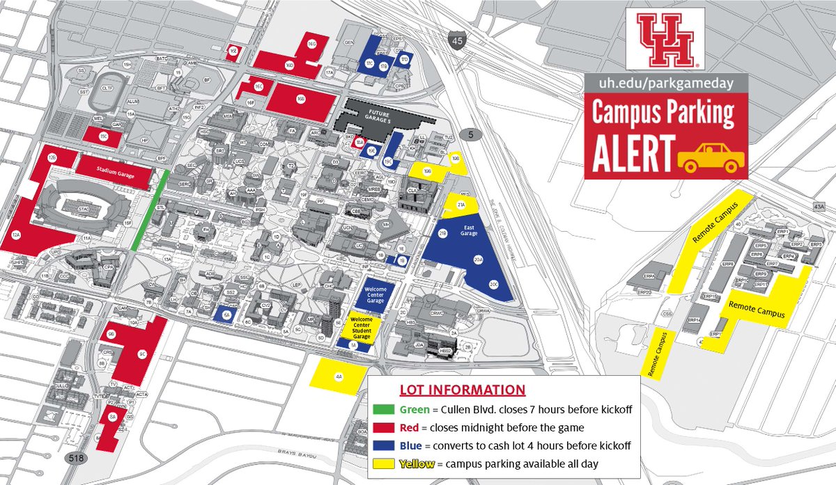 Houston Gameday On Twitter Parking Update At Midnight