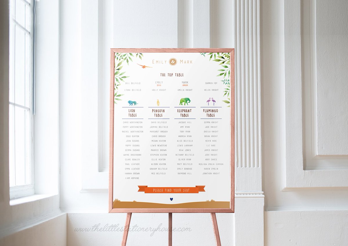 Get #wild with our I do at the Zoo Seating Plan 🦁 #zooweddingtheme #weddingstationery