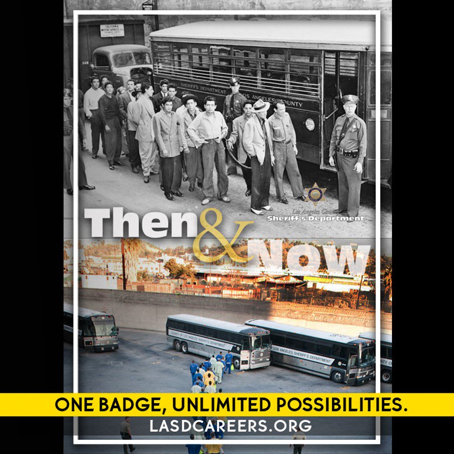 #TBT #LASD- Inmate Transport- Each day, roughly 95 crews drive 9,200 miles and transport over 4,000 inmates. Our buses have changed drastically throughout the years making their travels more efficient. Go to Facebook to learn more! facebook.com/LosAngelesCoun…