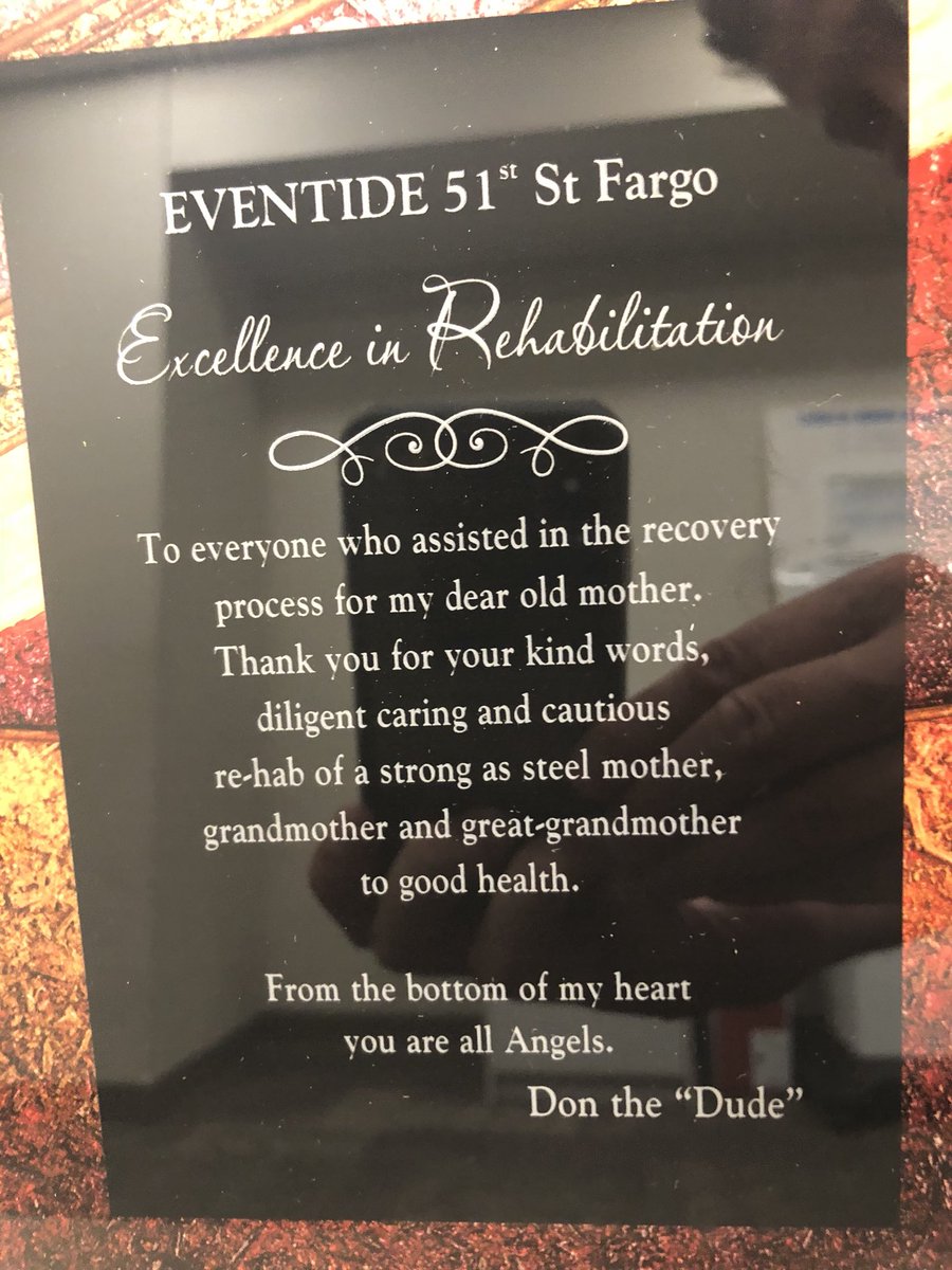 Some awards are just more meaningful than others.#TeamEventide #EventideFargo #ThankstoTheDude