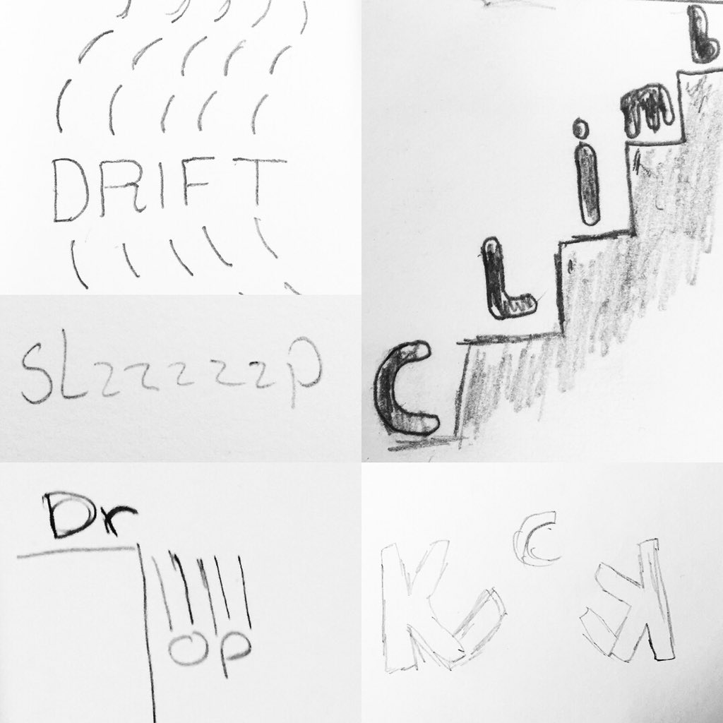 MediaTutorKaty's tweet photo. Fantastic start on the @themcrcollege #DigitalDesign and #Communication course in partnership with #CreativeCow #expressivetypography experiments lots of #creative #ideas already #type #typography #typographydesign #graphicdesign https://t.co/yhQBHgq55u