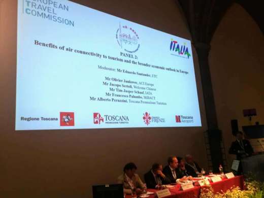 Representatives of the #aviation sector, <a href="/visiteurope/">Visit Europe</a>, #WelcomeChinese gathered today in #Florence at the #EUChinaConnectivitySummit, an event by #ETC #ENIT and #ToscanaPromozioneTuristica to discuss the opportunities of the bilateral air transport agreements between EU and China