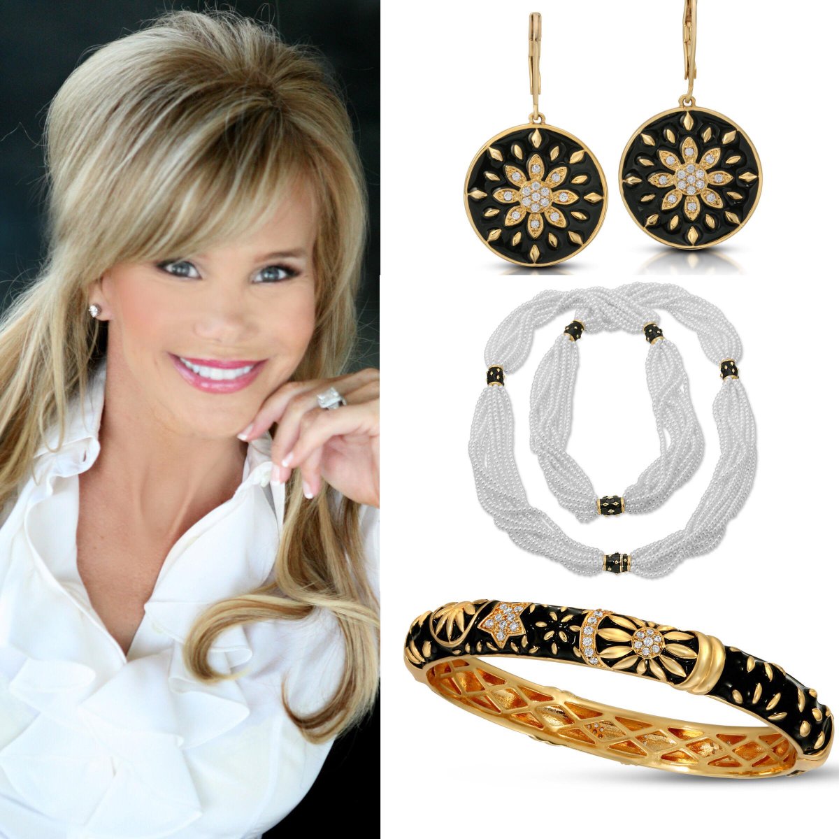 StaceyLWhitmore's tweet photo. Have I mentioned how much I love this sun and flower hinged bangle and earrings?  How about this pearl necklace to top off the look? 😉😉https://t.co/0KPoza4ngL https://t.co/FcguF2iHar
