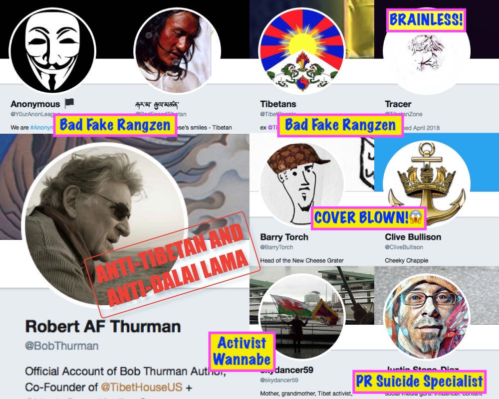 BobIsTrueMan's tweet photo. My troll army are doing great exposing the fake account #WhatWouldBobDo #WWBD #RobertThurman #TibetHouse #DhardonSharling #DrLobsangSangay #peta #AnimalRights #Vegan #vegetarian https://t.co/9APWJw7rG3