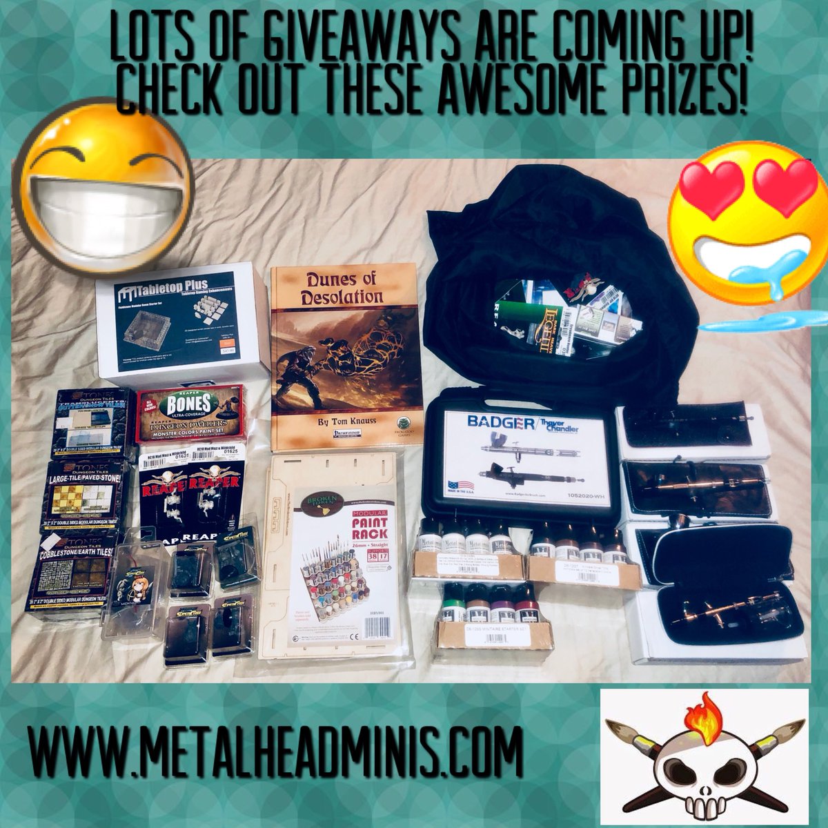 Metalhead_Minis's tweet photo. Lots of giveaways coming up! When and where? Follow and subscribe to our social media and channels to find out! Thanks to
@tabletopplus @BadgerAir @reapermini @FrontlineGames @MidKnightHeroes 
Find the links to follow and subscribe on our website: 
https://t.co/xRxjDEvzH5 https://t.co/CIdFHEH7we