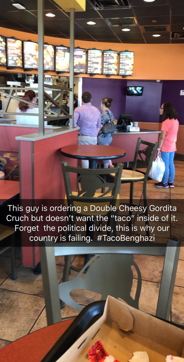 SickThee's tweet photo. @realDonaldTrump please figure your s*** out so this stops happening.  #TacoBenghazi @tacobell https://t.co/JYn9mODQR4