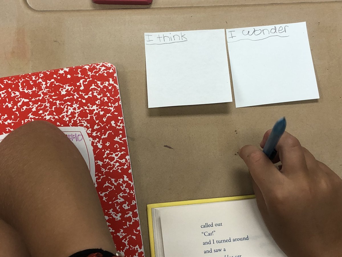 While reading independently Ss took time to stop and jot something they were thinking or wondering about the text.