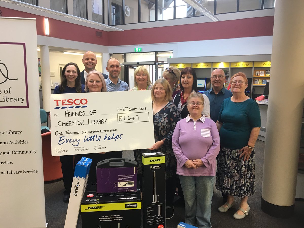 rob_bayley's tweet photo. It was a pleasure for @TescoChepstow to support ‘Friends of Chepstow Libary’ such a great project @JCruickshank00 @sarsand70 @elainelewis695 @PentonH_92 https://t.co/CKTtSYuCCI