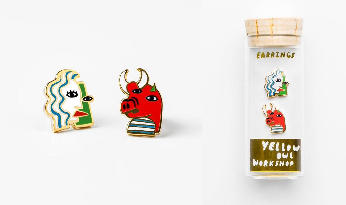 Cubist earrings give a colorful new perspective on the iconic art movement. Find them in the <a href="/ColossalShop/">The Colossal Shop</a>! colossalshop.com/products/cubis…