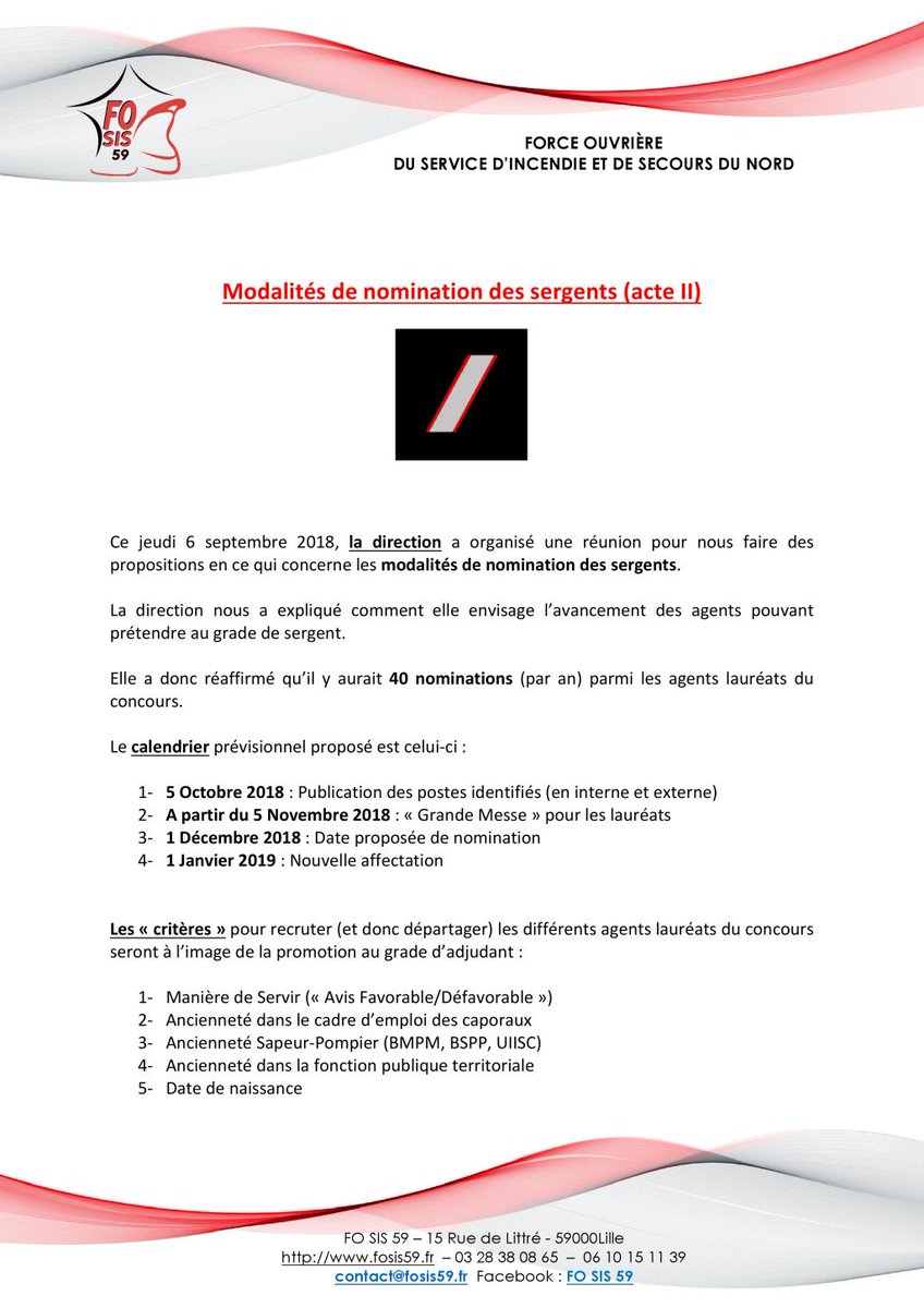 FOSIS59's tweet image. Modalités de nomination des sergents (acte II) fosis59.fr/?p=6611
