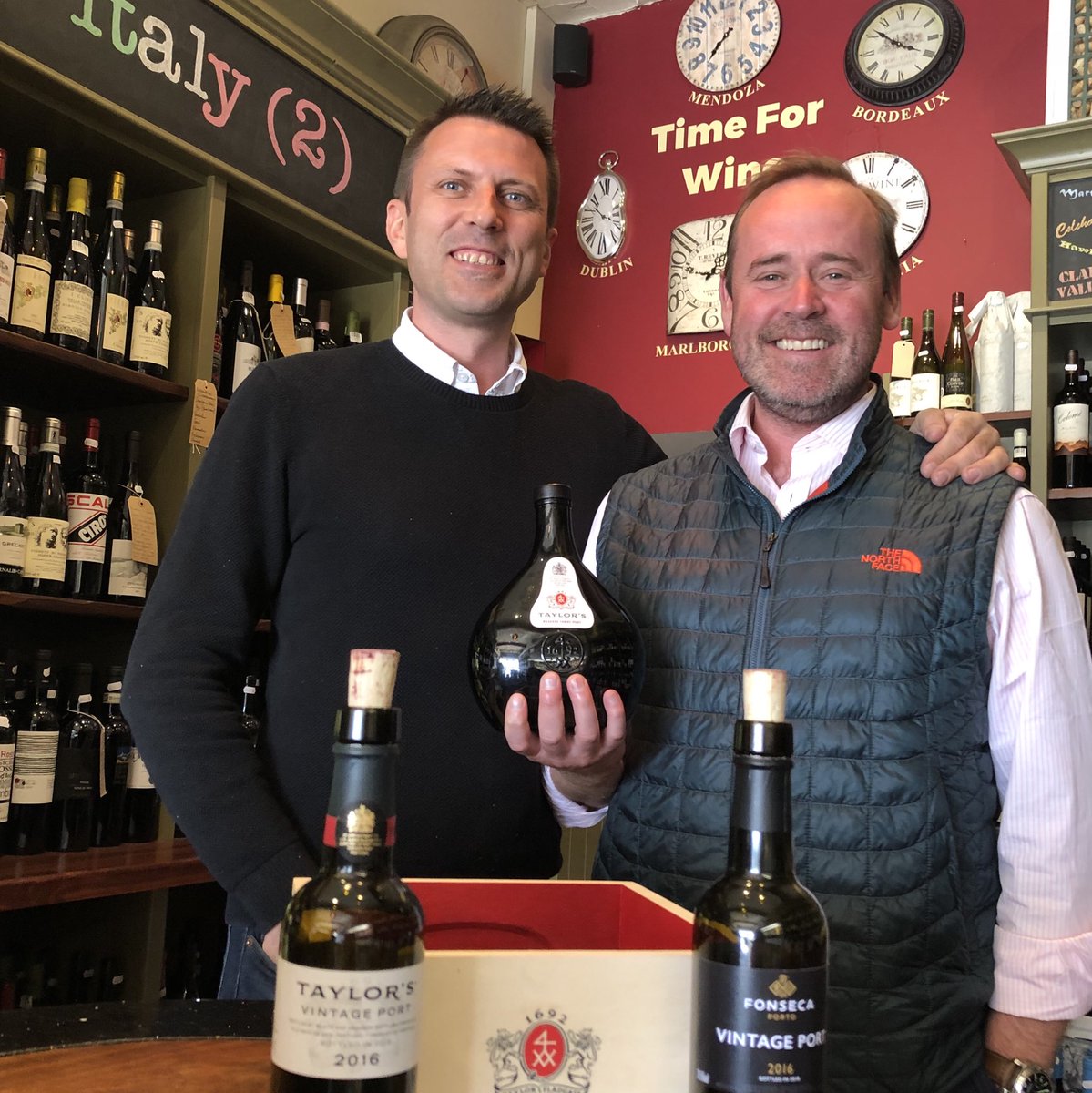 clontarfwines's tweet photo. Ok, I promise I won’t mention the C word, but it was great having Chris Forbes here this evening showing the latest release vintage ports from Taylors &amp; Fonseca. Thoroughly delicious, 2016 was a very approachable vintage and these should be perfect for you know when! https://t.co/Jtr2LmiJYn