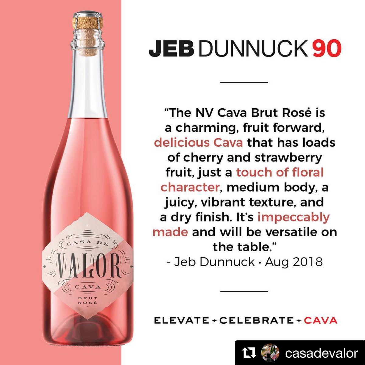 synergyfw's tweet image. Exciting press keeps rolling in...this time from @jebdunnuck ! What a great review - 90 points - AWESOME! #elevatecelebratecava
.
.
.
#tourdevalor #90points #jebdunnuck #sparklingwineofspain #pressrelease #cheers #cava #penedes #spain #brutrose