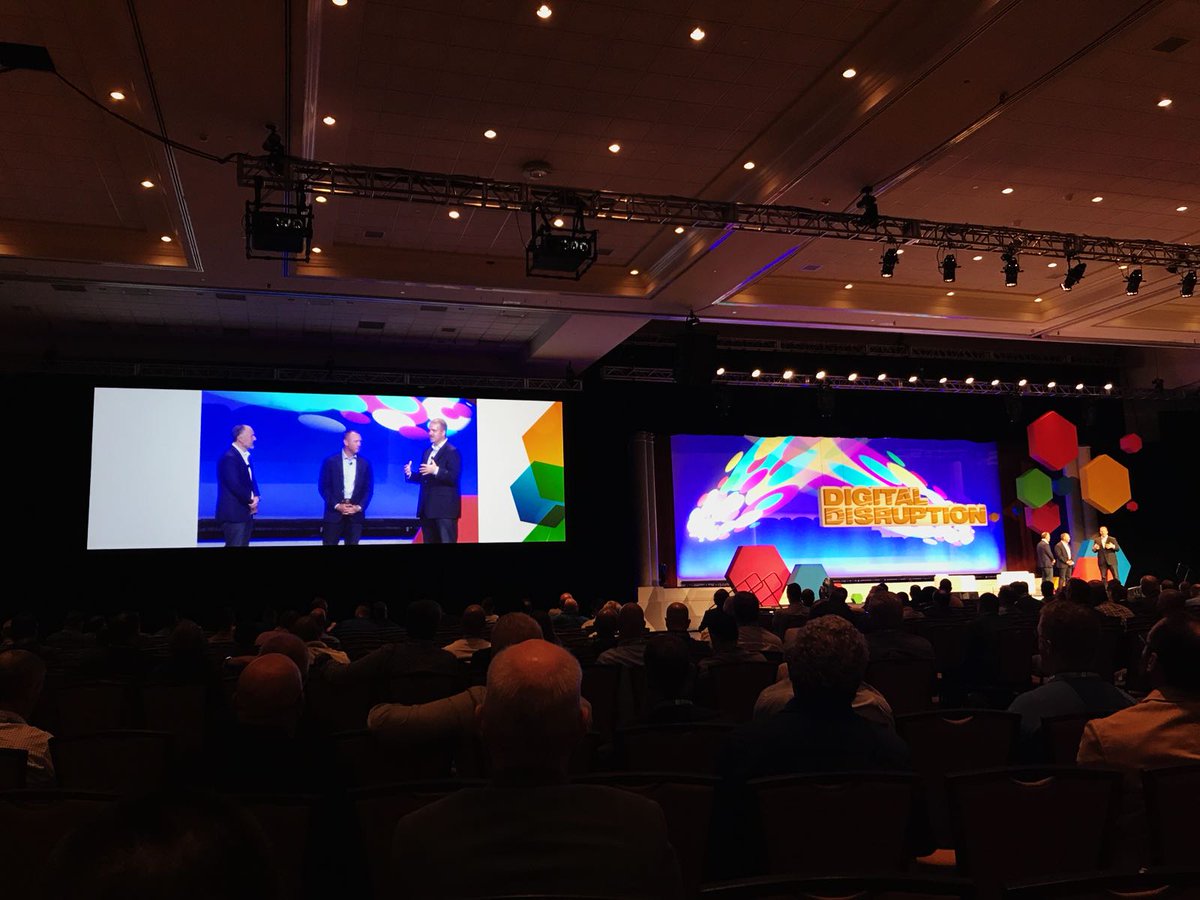 Presidio's tweet photo. CEO Bob Cagnazzi (@bcagnazz) welcomes Chris Barney (@cbarney6) of RedSky (@goredsky) and Jamie Anderson (@jamieand78) of Emergent Networks (@Emergent_NOC) to the @Presidio team at Exchange18! #FutureBuilt https://t.co/kH4V0LaUmP