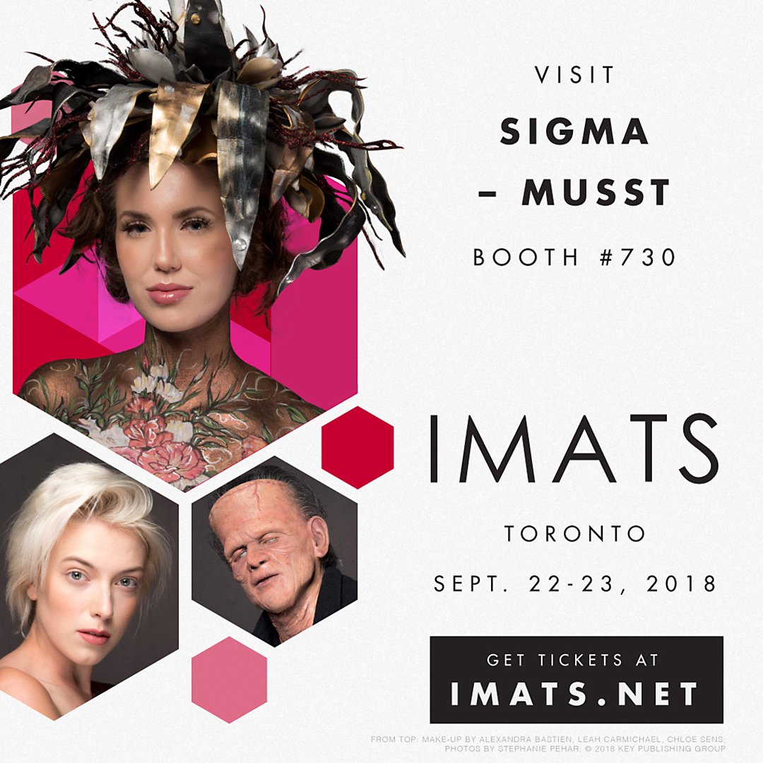 SigmaBeauty's tweet image. Shop #SigmaBeauty at @IMATS 
Toronto! Be sure to stop by MUSST'S booth for all of your beauty essentials + some Sigma exclusives. ✨ Grab your tickets here: bit.ly/2wOQJkT

#IMATSTOR2018  #IMATS #SIGMABRUSHES