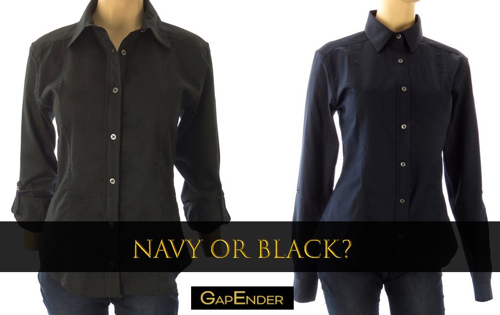 Which do you like best: navy or black?
#buttonup #buttonupshirt #nogapeshirt #blueshirt #blackshirt #navyblue #choose #thisorthat