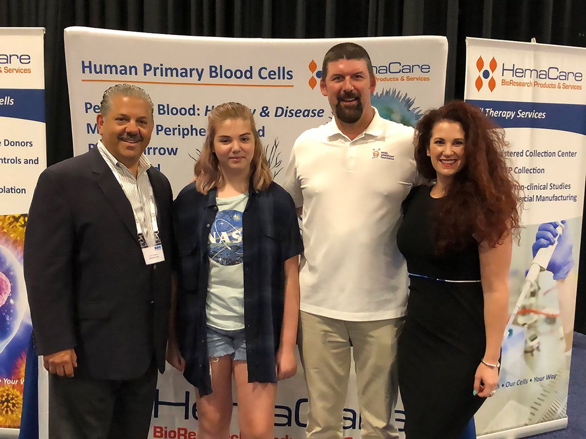 HC_BioResearch's tweet photo. We are so happy and honored to meet Emily Whitehead at the @CAR_TCell Summit. Emily is the first child in the world to receive T-cell therapy. Hers is an inspiring story! #cart making a difference in patient’s lives. #EmilyWhitehead #immunotherapy #cartcrsummit #CARTCR #cartcell https://t.co/rSMtk51PJv