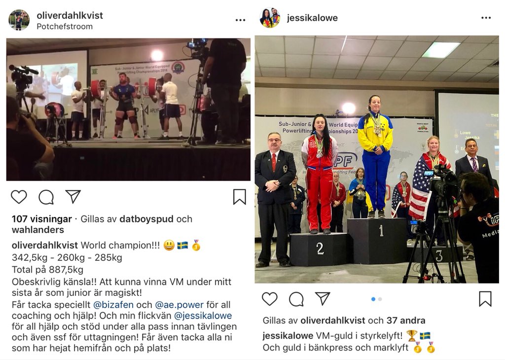 styrkelyft's tweet photo. Guld, Guld, Guld! Tre tävlande och tre världsmästare. Grattis Matilda Vilmar, Oliver Dahlkvist och Jessika Lowe! #styrkelyft #guld #sverige @mittistockholm @P4Stockholm @svthelsingborg @hdhbg @svtstockholm @SVTSport https://t.co/m0RvTMXcaI