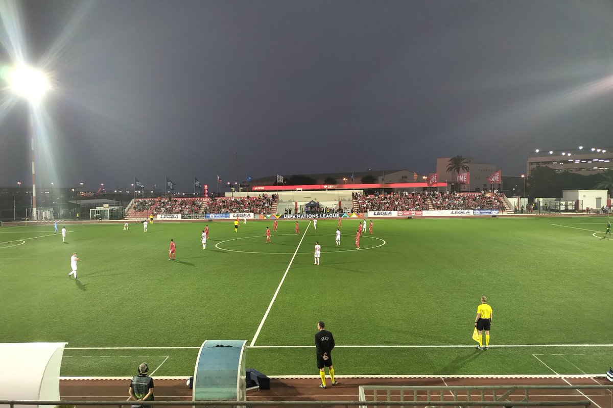 FabianPicardo's tweet photo. Welcome Home Team 54! @GibraltarFA plays it's first competitive home match at the Victoria Stadium tonight to a sell out crowd! #GoGFA https://t.co/xITopqhYvh