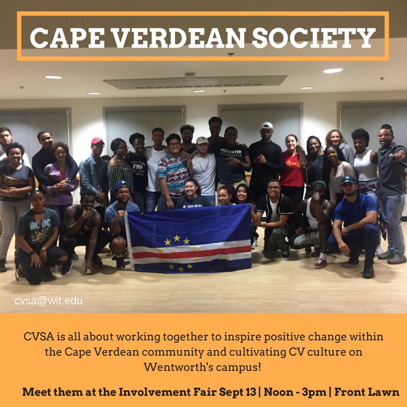 WITLeopard's tweet photo. #WITInvolvementFair countdown day 7 featuring the Cape Verdean Society! π¨π» One of our newest and most active student org on campus, they are all about working together and building community at @wentworthinst! π #findyourfitatWIT https://t.co/b2HJt5vgme